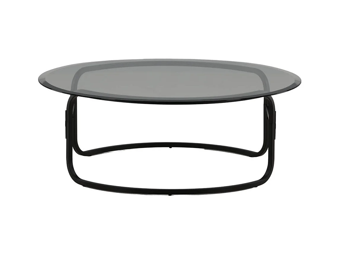 Table Basse Design en Verre "Lomma" 110cm Noir