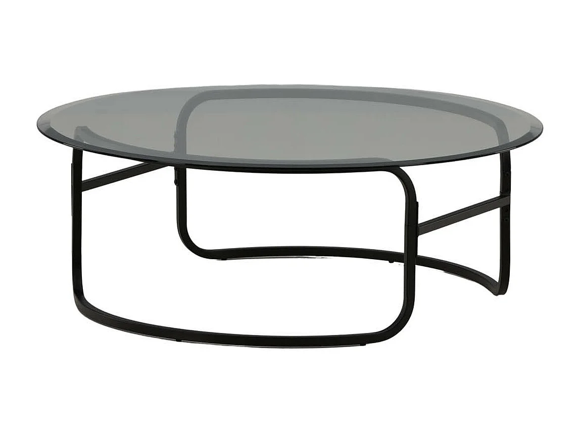 Table Basse Design en Verre "Lomma" 110cm Noir