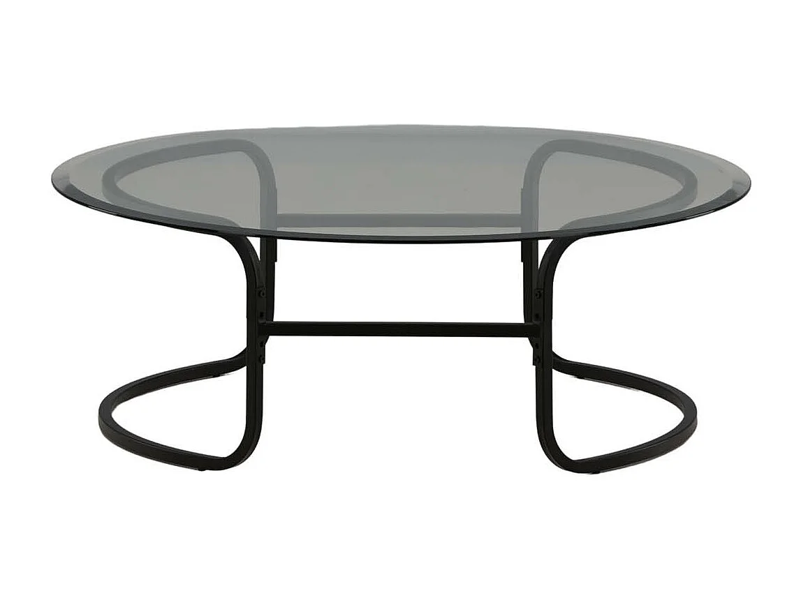 Table Basse Design en Verre "Lomma" 110cm Noir