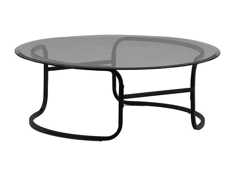 Table Basse Design en Verre "Lomma" 110cm Noir