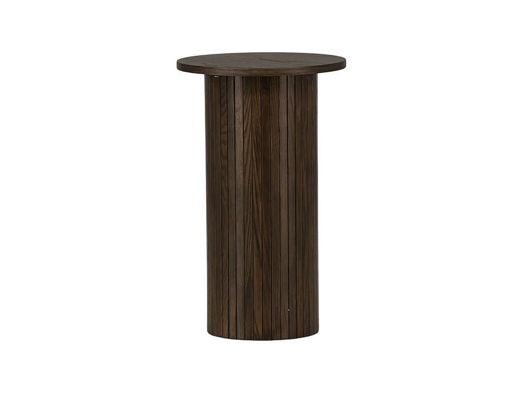 Table d'Appoint Design Nervuré "Bianca" 65cm Marron