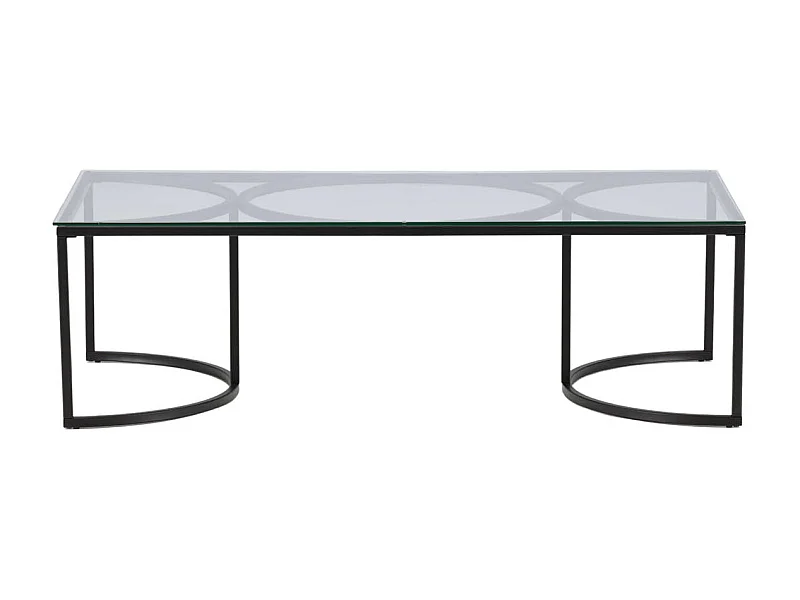 Table Basse Design en Verre "Skanor" 140cm Noir