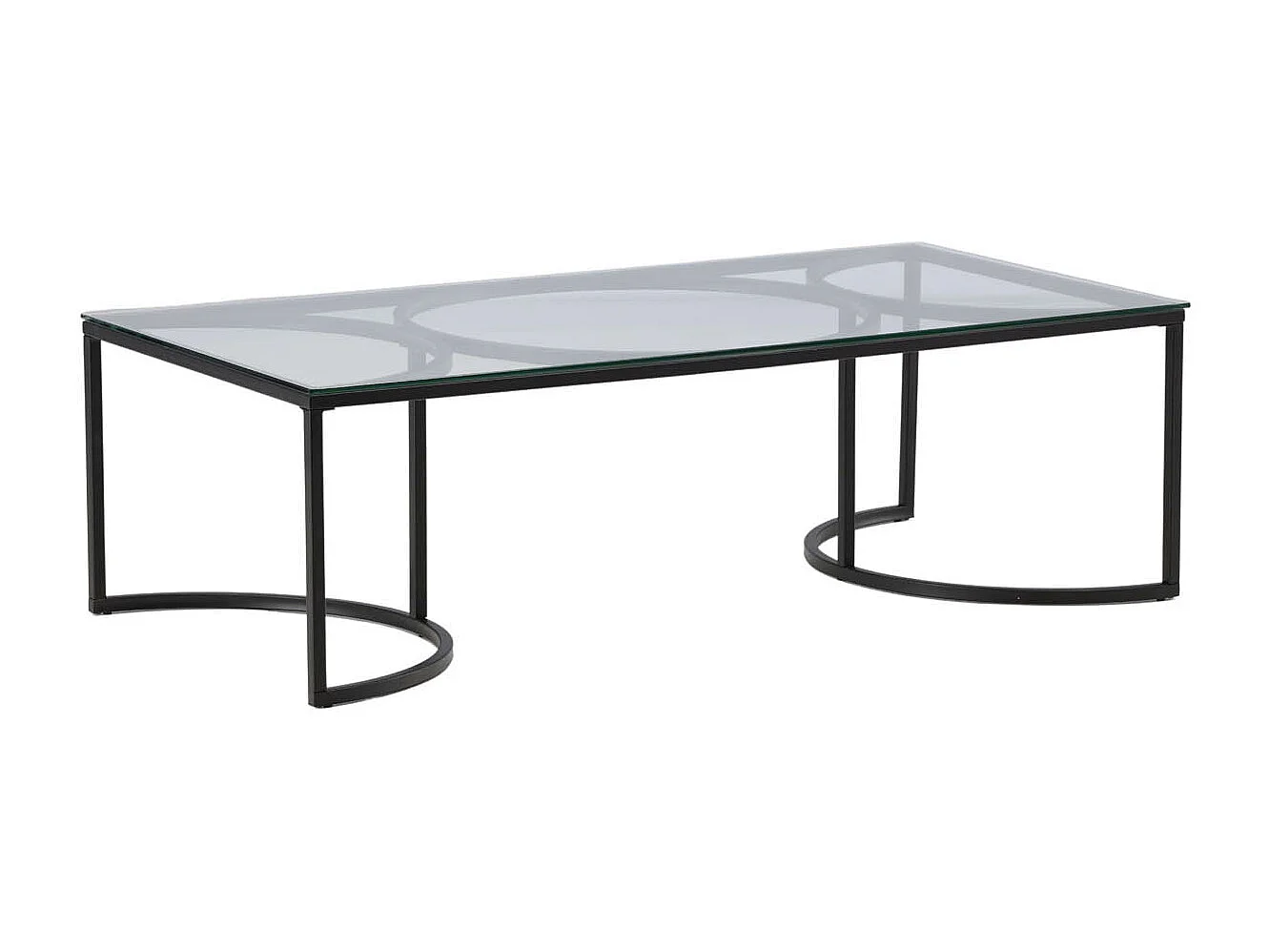 Table Basse Design en Verre "Skanor" 140cm Noir