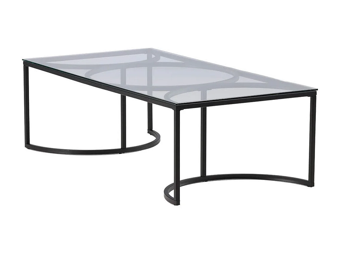 Table Basse Design en Verre "Skanor" 140cm Noir