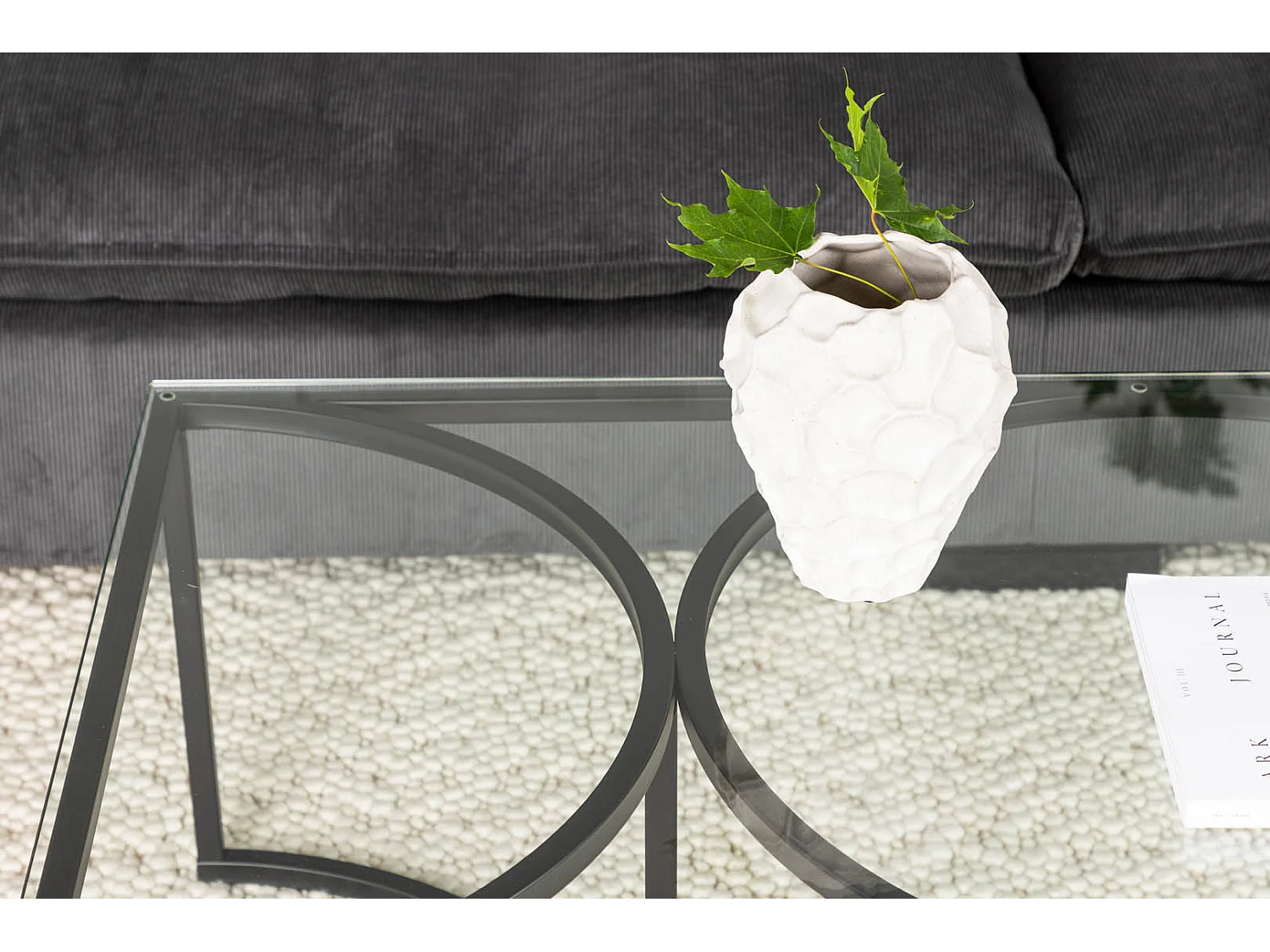 Table Basse Design en Verre "Skanor" 140cm Noir