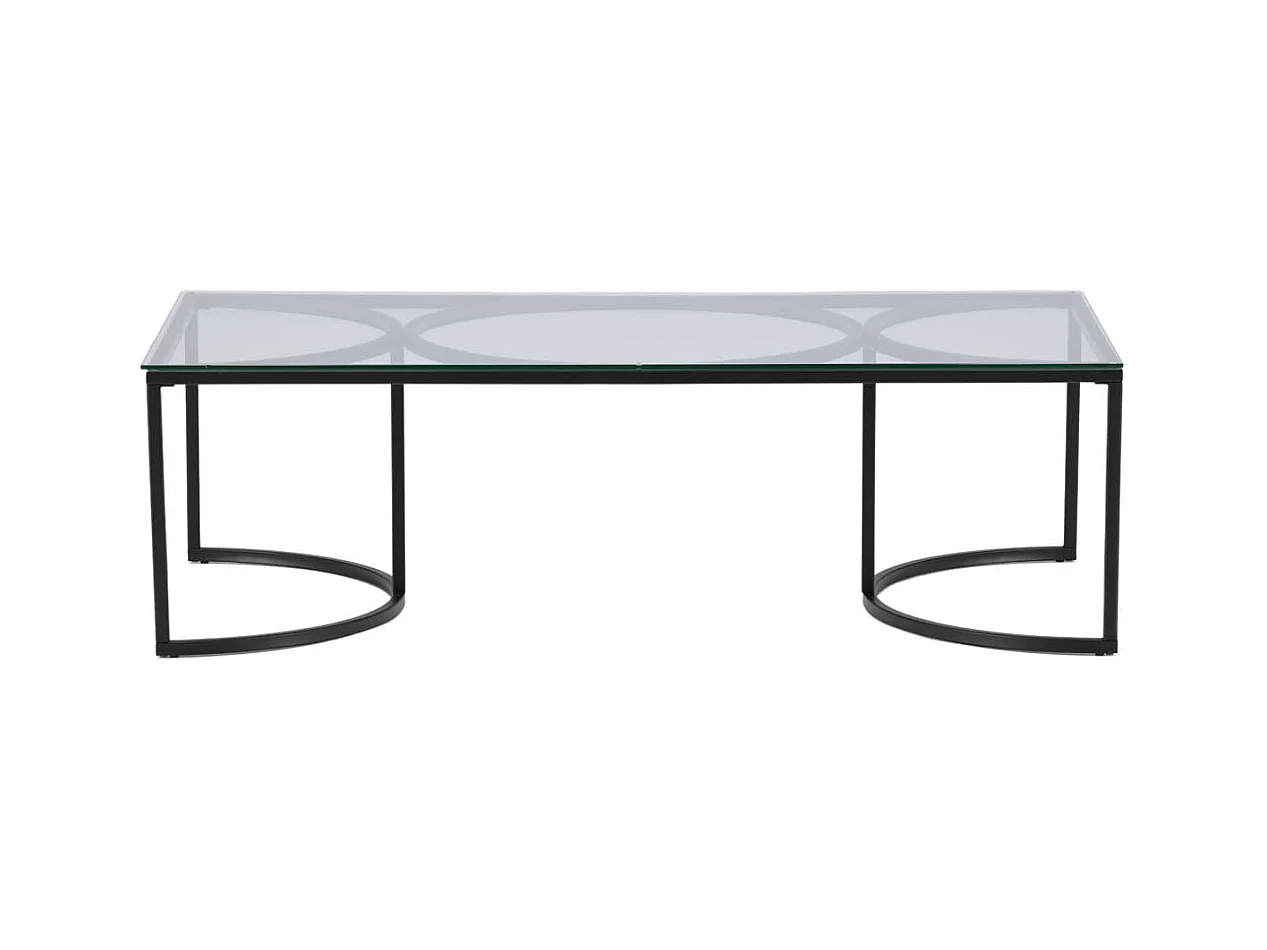 Table Basse Design en Verre "Skanor" 140cm Noir
