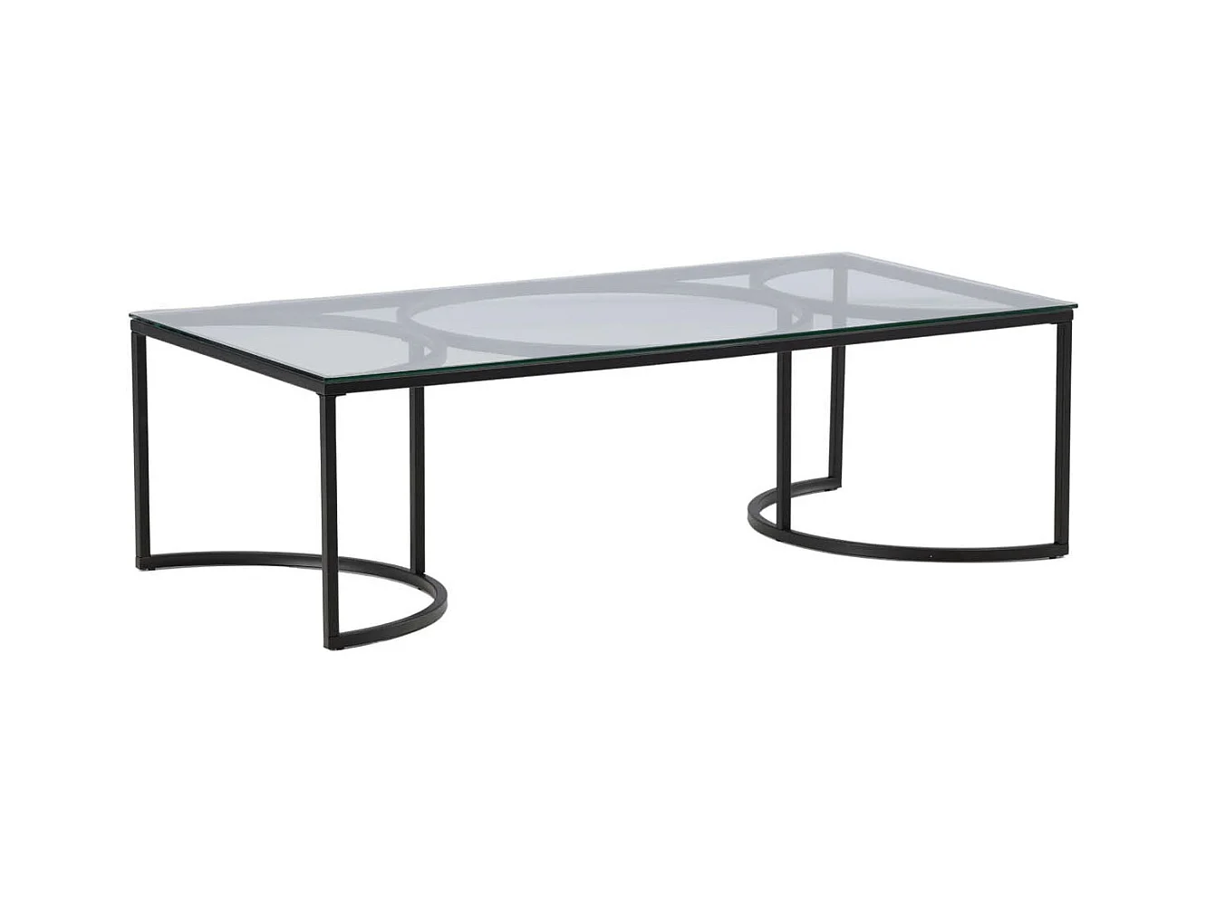Table Basse Design en Verre "Skanor" 140cm Noir
