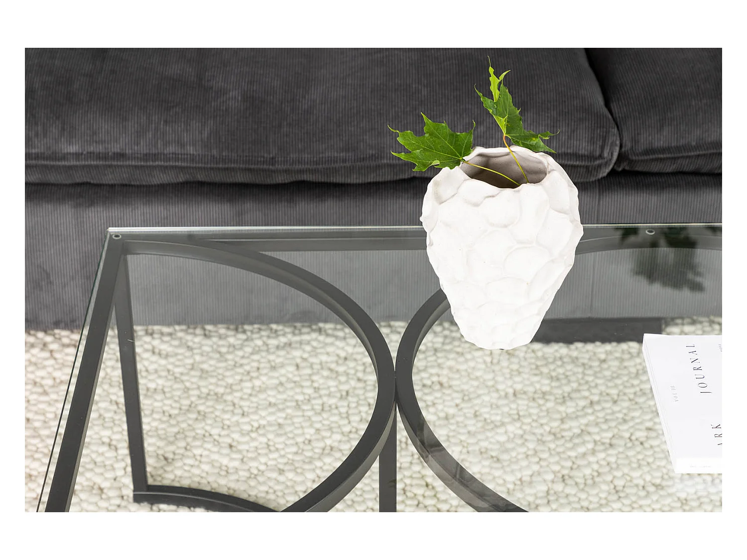 Table Basse Design en Verre "Skanor" 140cm Noir