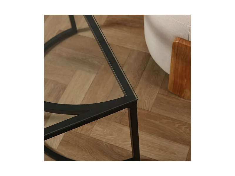 Table Basse Design en Verre "Skanor" 140cm Noir