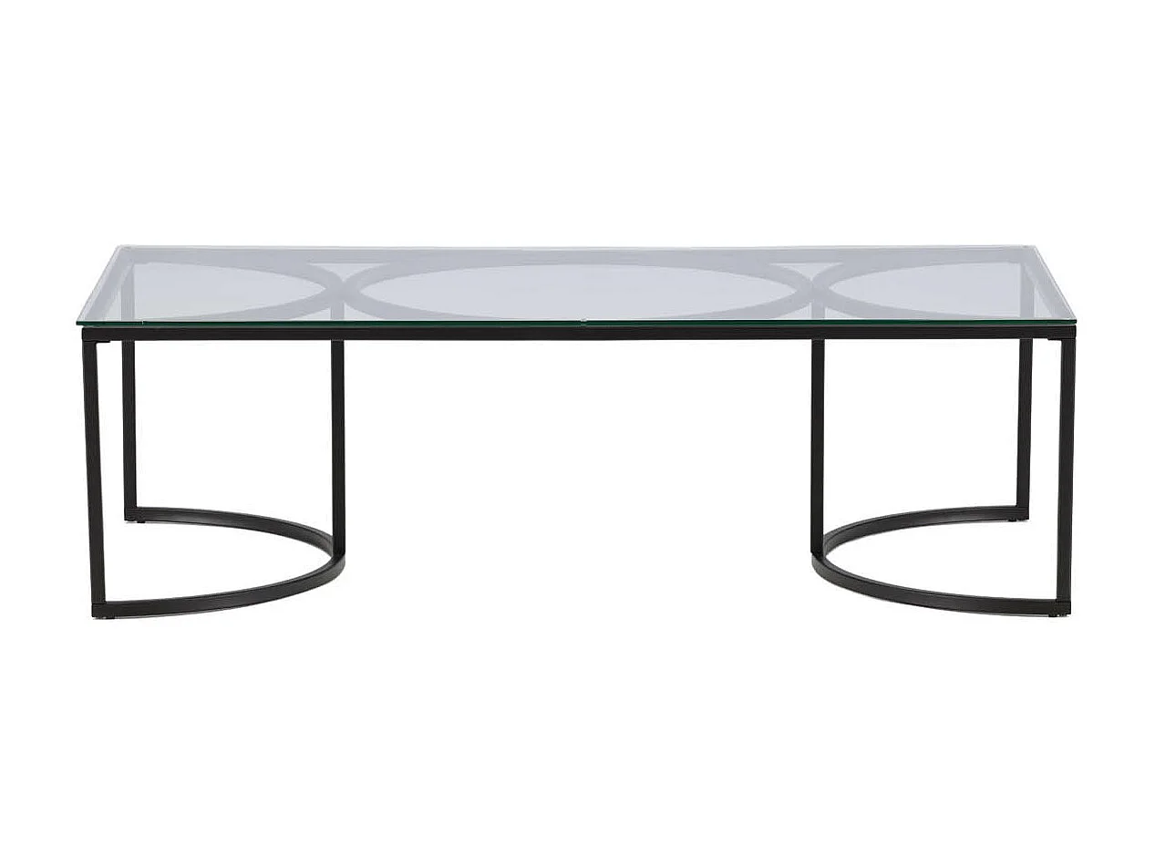 Skanör Couchtisch 70x140cm schwarz, Glas.