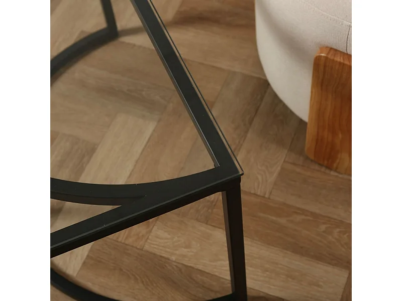 Skanör Couchtisch 70x140cm schwarz, Glas.