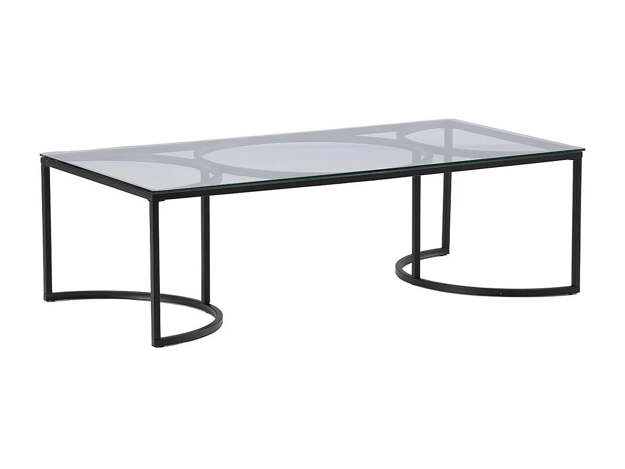 Table Basse Design en Verre "Skanor" 140cm Noir