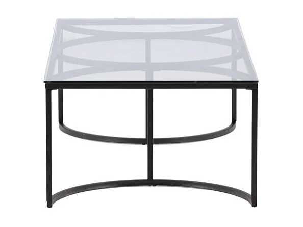 Table Basse Design en Verre "Skanor" 140cm Noir