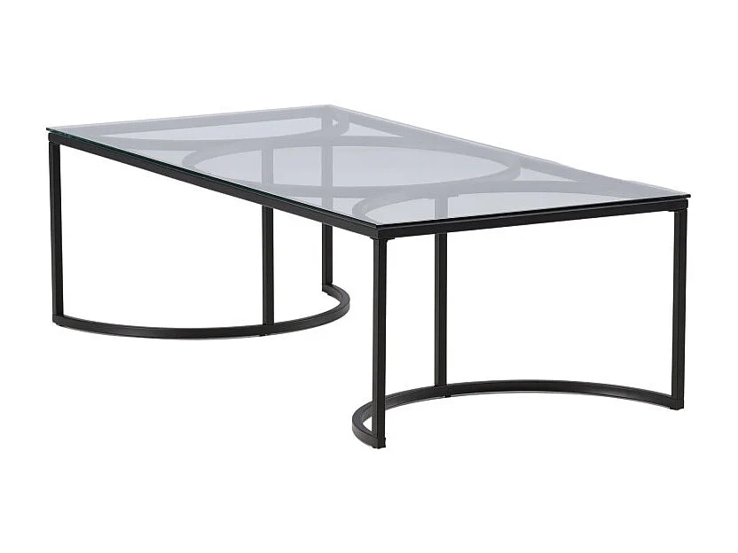 Table Basse Design en Verre "Skanor" 140cm Noir