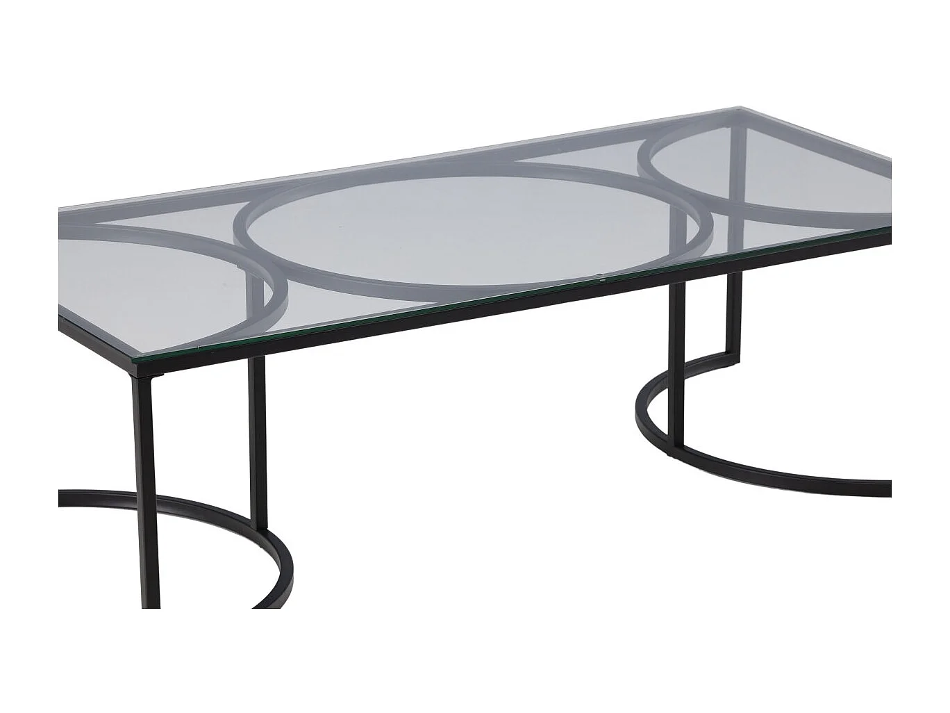 Table Basse Design en Verre "Skanor" 140cm Noir