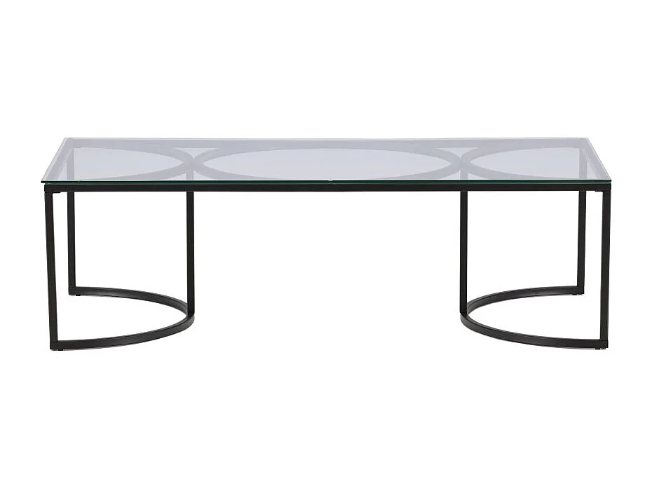 Table Basse Design en Verre "Skanor" 140cm Noir