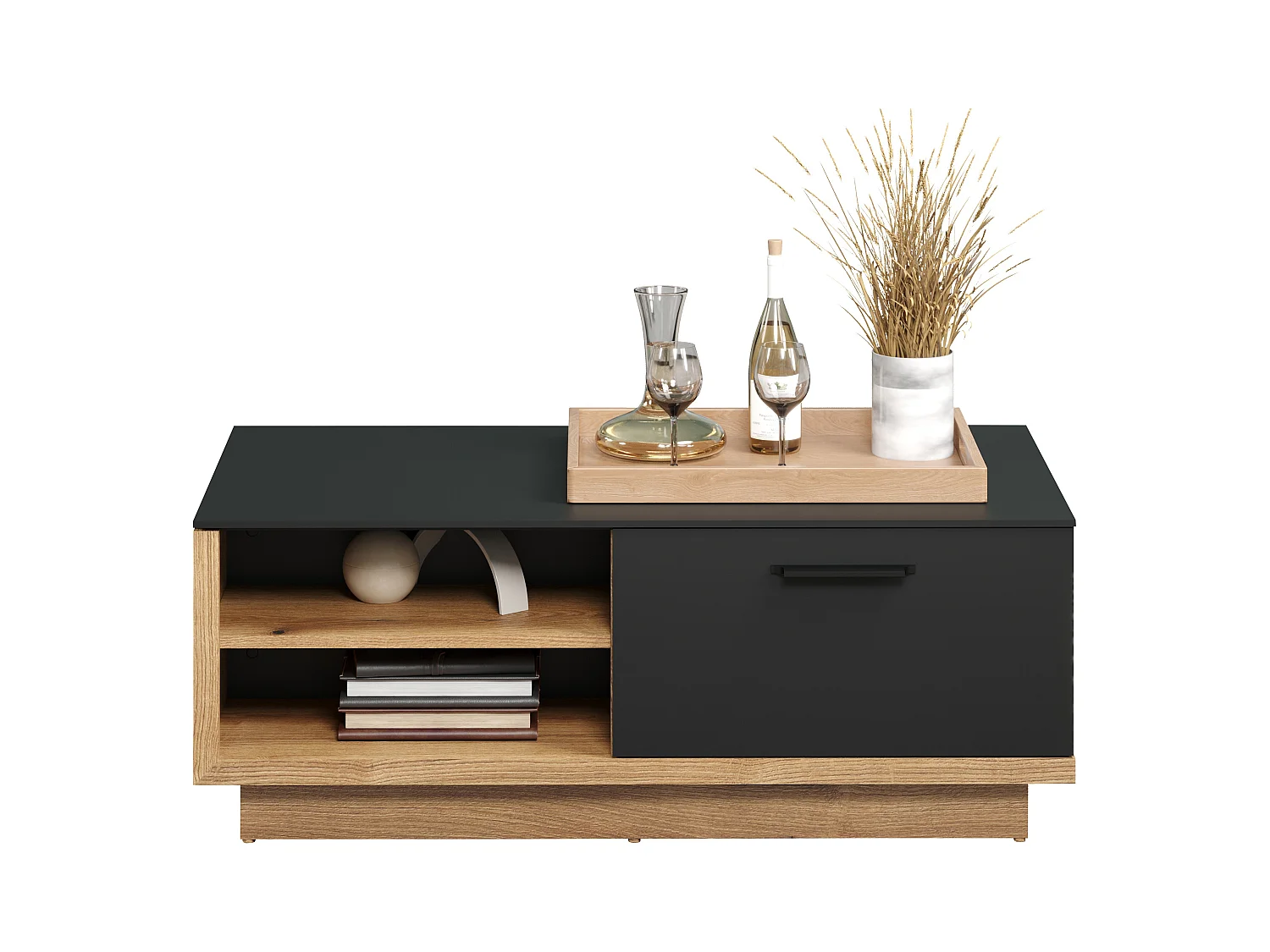 Table basse en gris et chêne Evoke Lunix 110cm