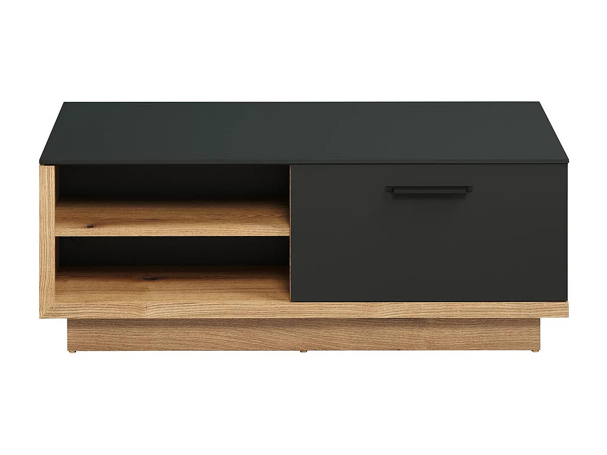 Synnax table basse 2 Claquement de portes, 4 tablettes gris,chêne décor.