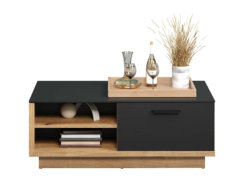 Table basse en gris et chêne Evoke Lunix 110cm