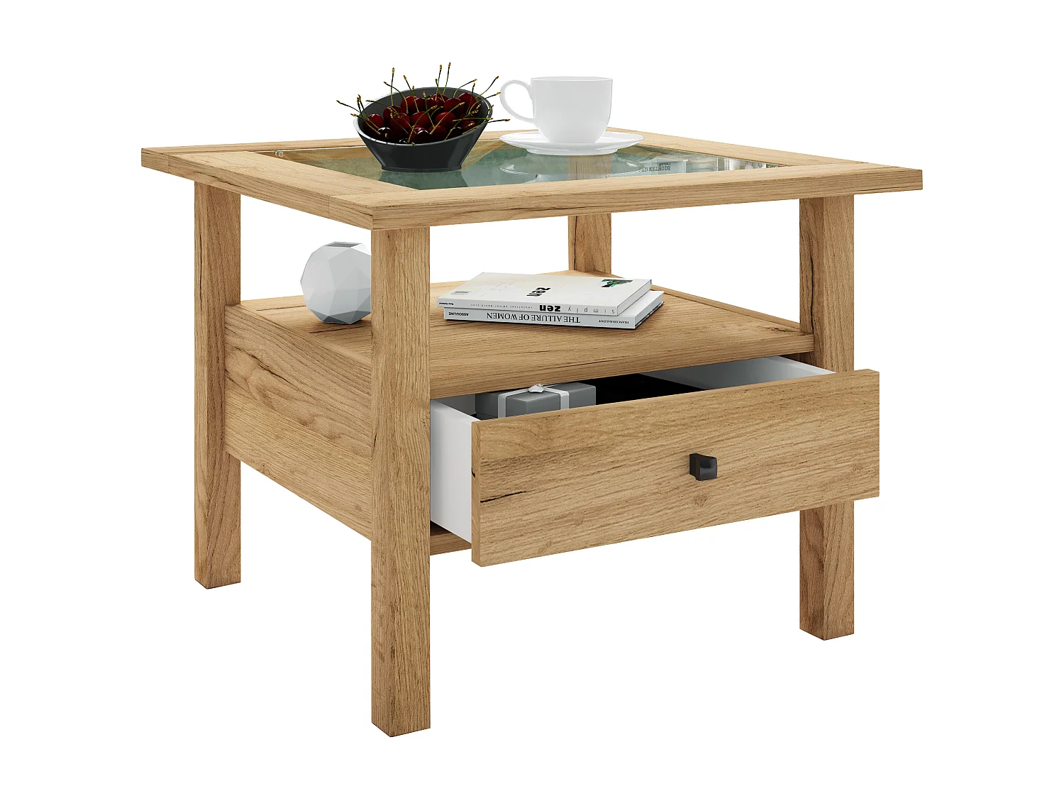 Side table & coffee table Lingis Honey oak H. 42 x W. 54 x D. 54 cm