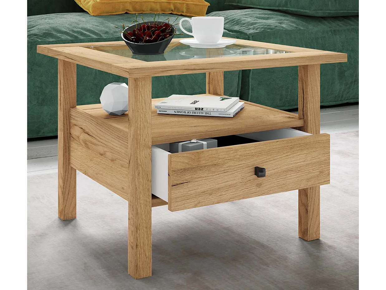 Side table & coffee table Lingis Honey oak H. 42 x W. 54 x D. 54 cm