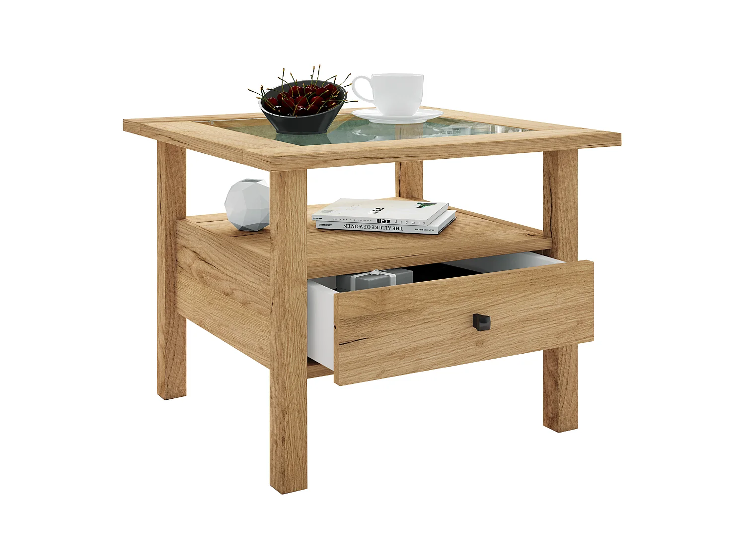 Side table & coffee table Lingis Honey oak H. 42 x W. 54 x D. 54 cm