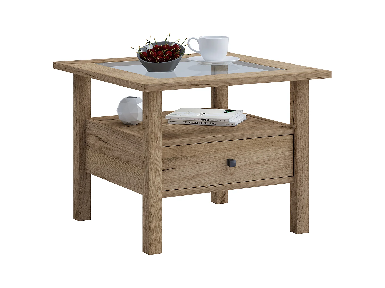 Holz Sofatisch Couchtisch Schublade Lingis M