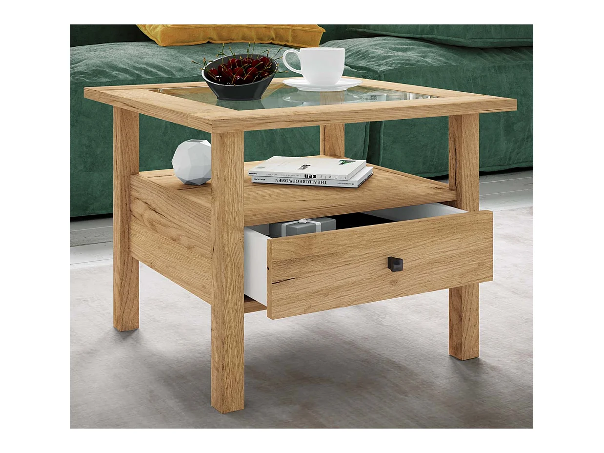 Holz Sofatisch Couchtisch Schublade Lingis M