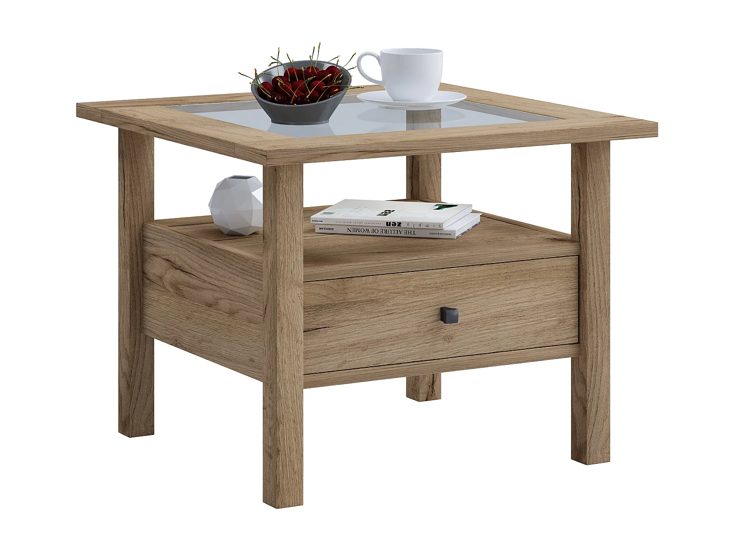 Side table & coffee table Lingis Honey oak H. 42 x W. 54 x D. 54 cm