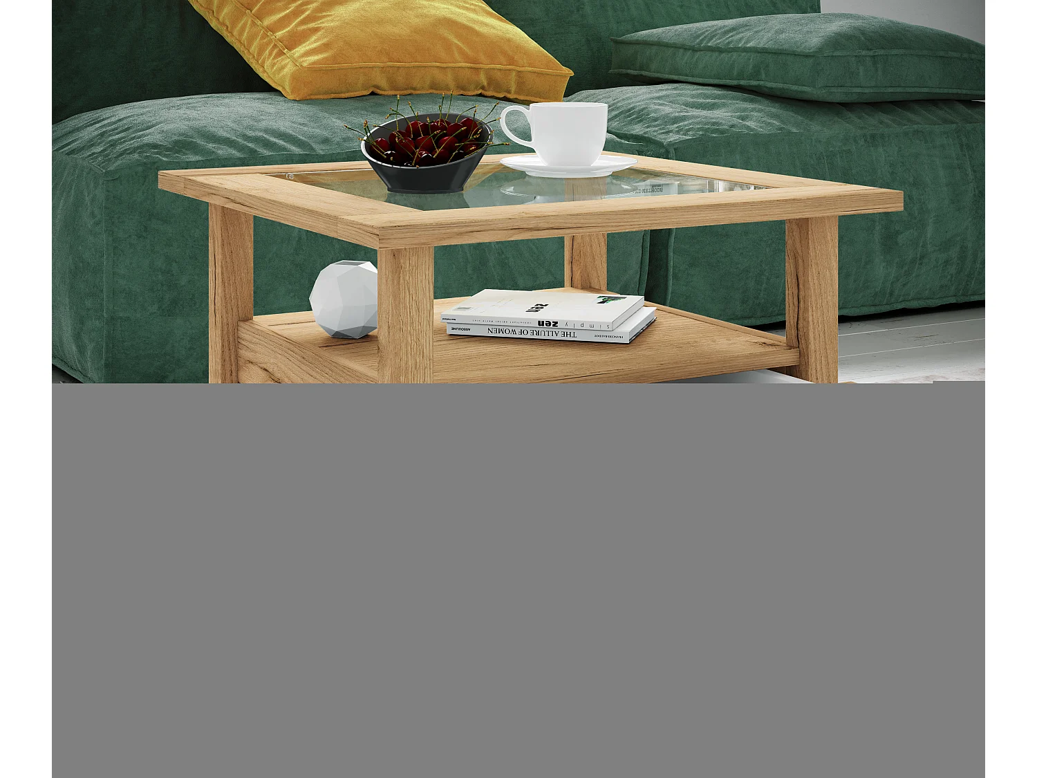 Side table & coffee table Lingis Honey oak H. 42 x W. 54 x D. 54 cm