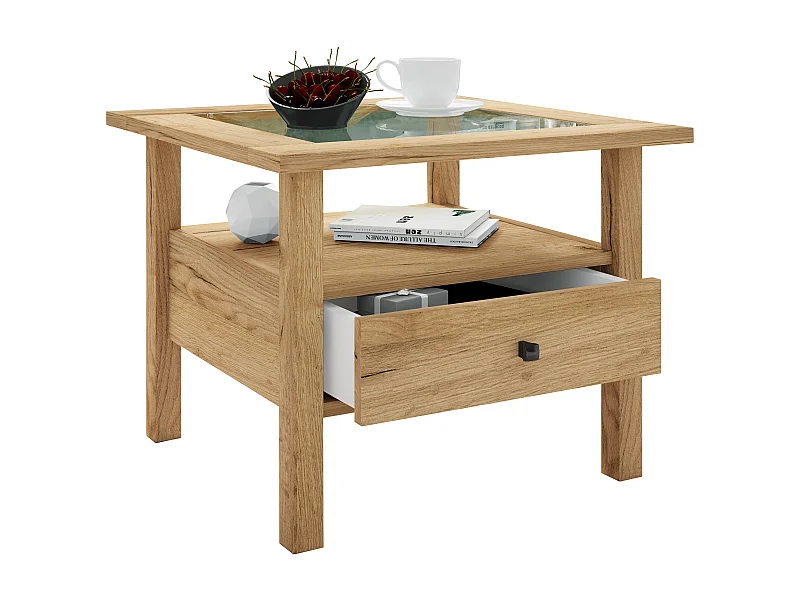 Side table & coffee table Lingis Honey oak H. 42 x W. 54 x D. 54 cm