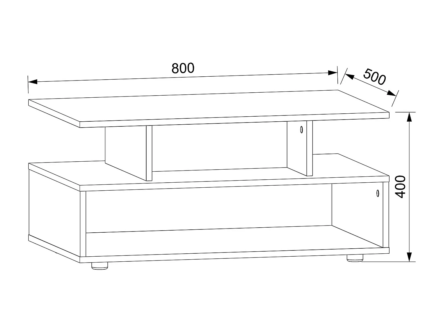 Side table & coffee table Esila White / concrete optics Dimensions approx. H. 40 x W. 80 x D. 50 cm