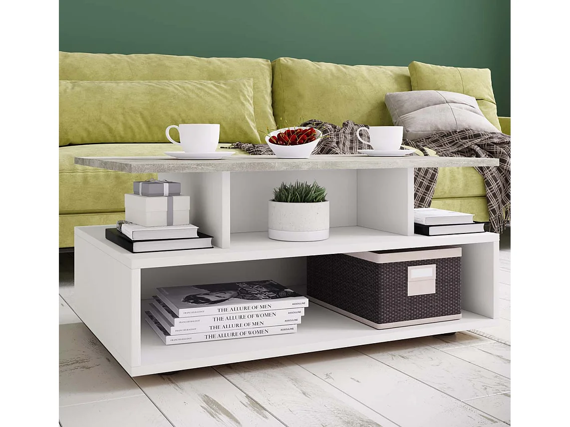 Side table & coffee table Esila White / concrete optics Dimensions approx. H. 40 x W. 80 x D. 50 cm