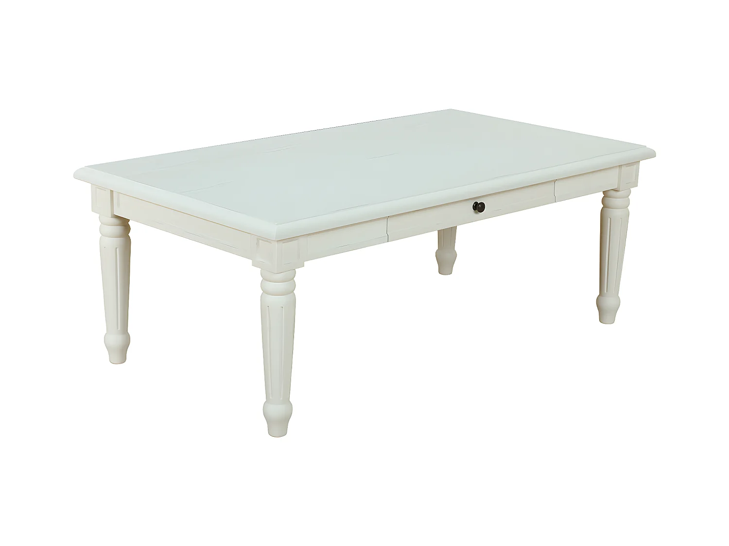 Amaretta Table basse vintage, blanc, vintage patiné, avec 2 tiroirs.