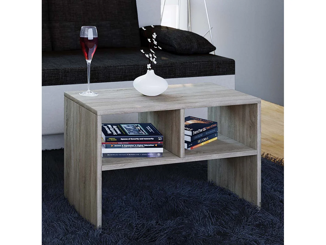Side table & coffee table Nachto Sonoma oak (Sägerau) H. 40 x W. 63 x D. 30 cm