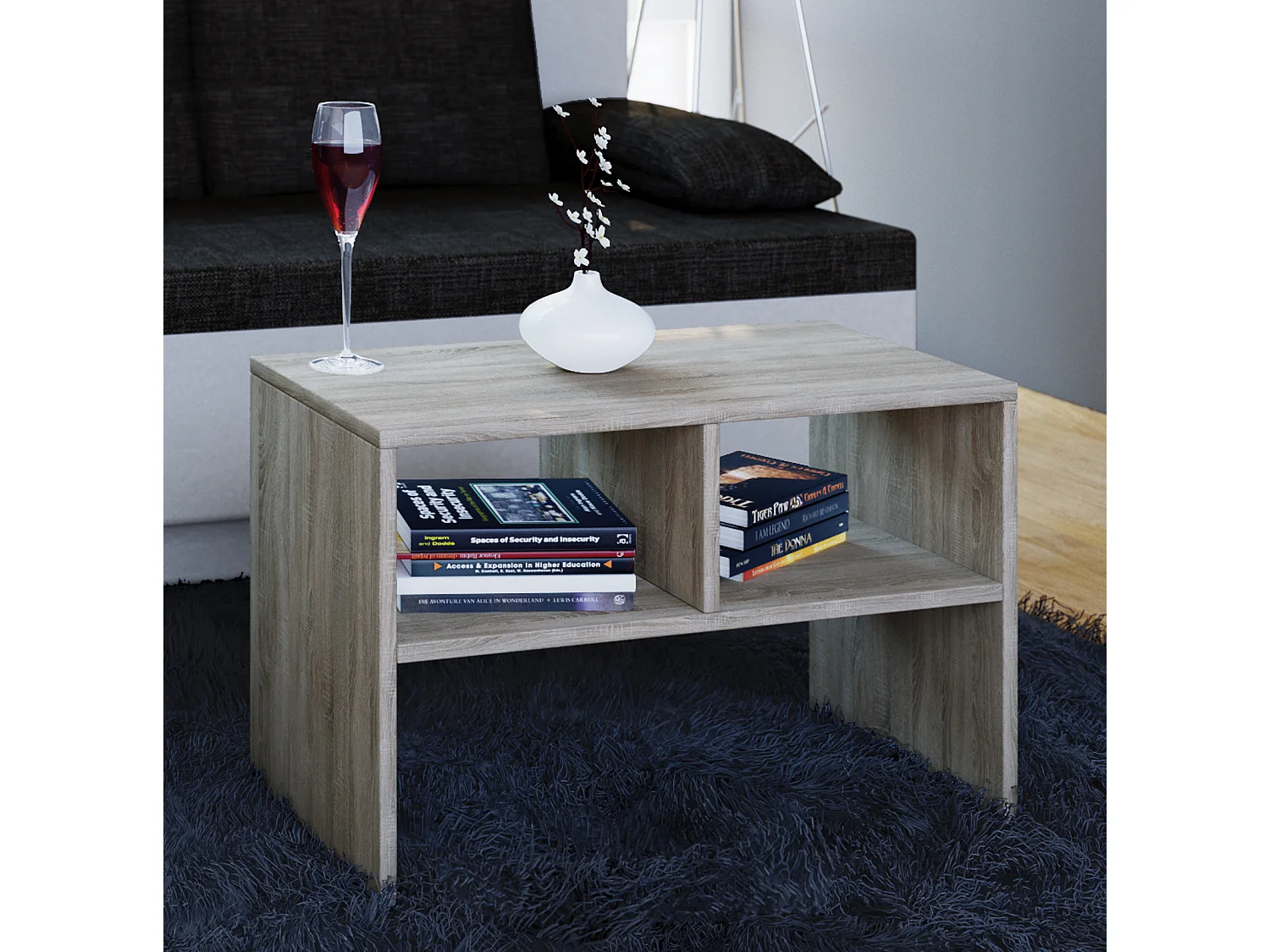 Side table & coffee table Nachto Sonoma oak (Sägerau) H. 40 x W. 63 x D. 30 cm