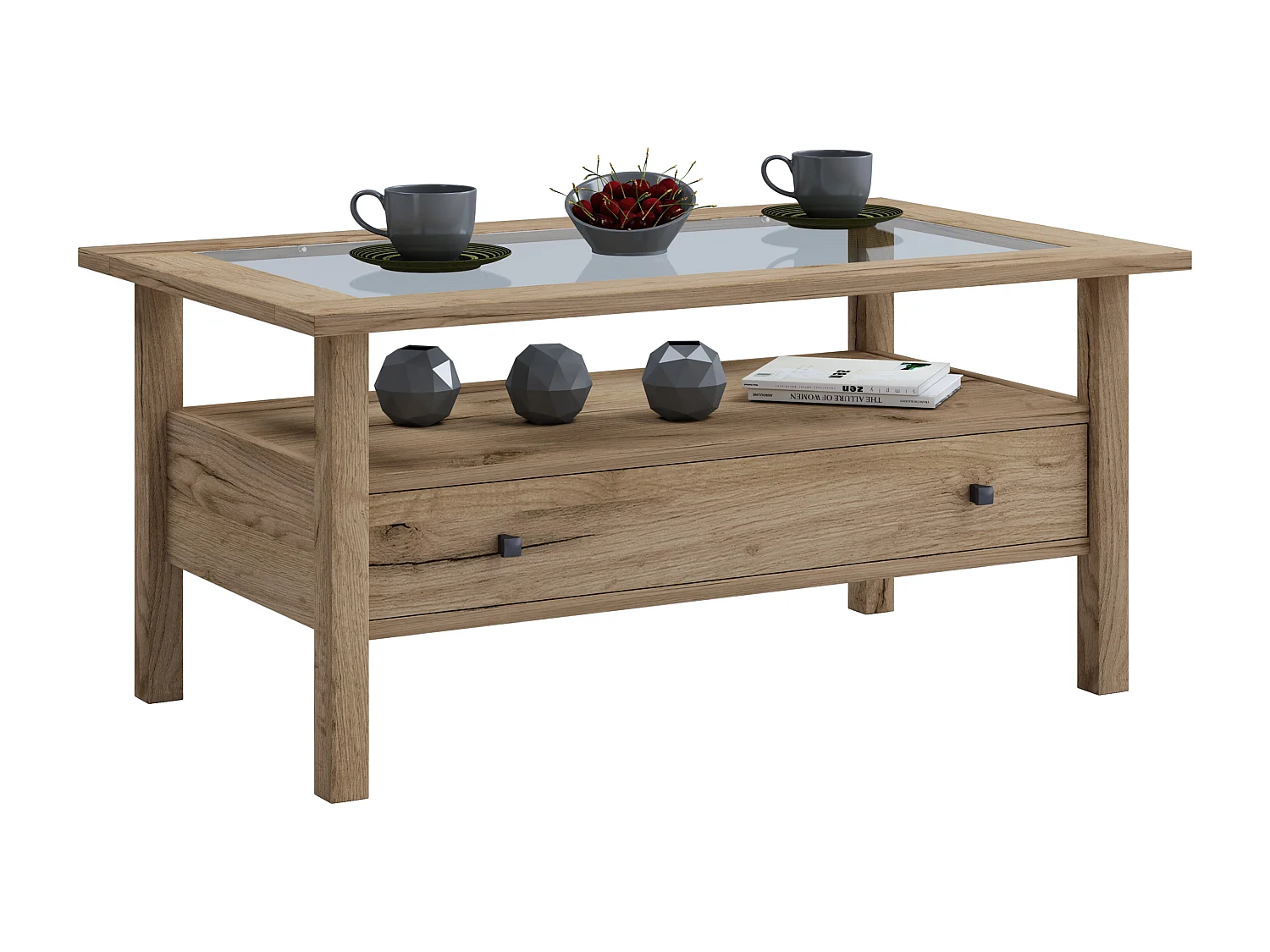 Side table & coffee table Lingis Honey oak H. 42 x W. 90 x D. 54 cm