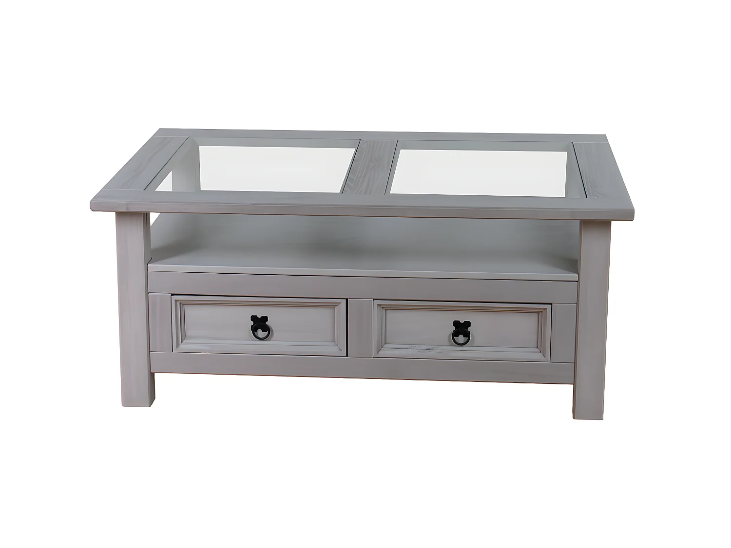New Mexico Table basse avec 2 tiroirs, en gris.