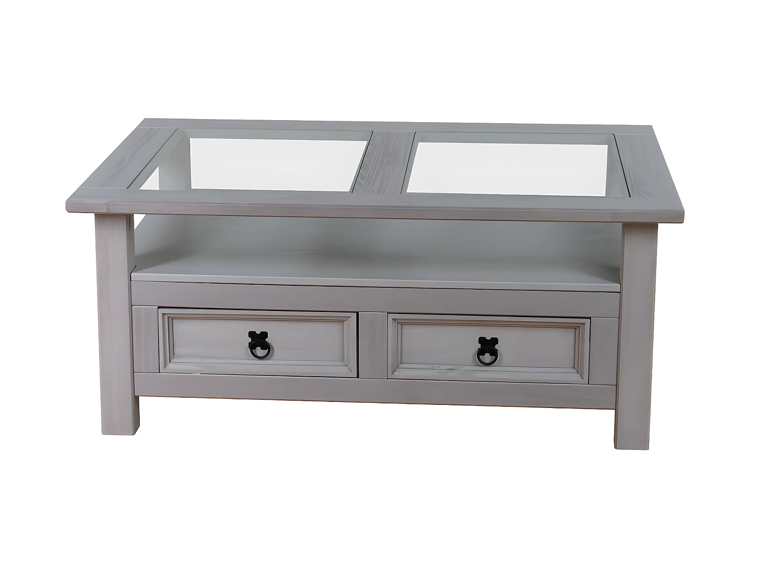 New Mexico Table basse avec 2 tiroirs, en gris.