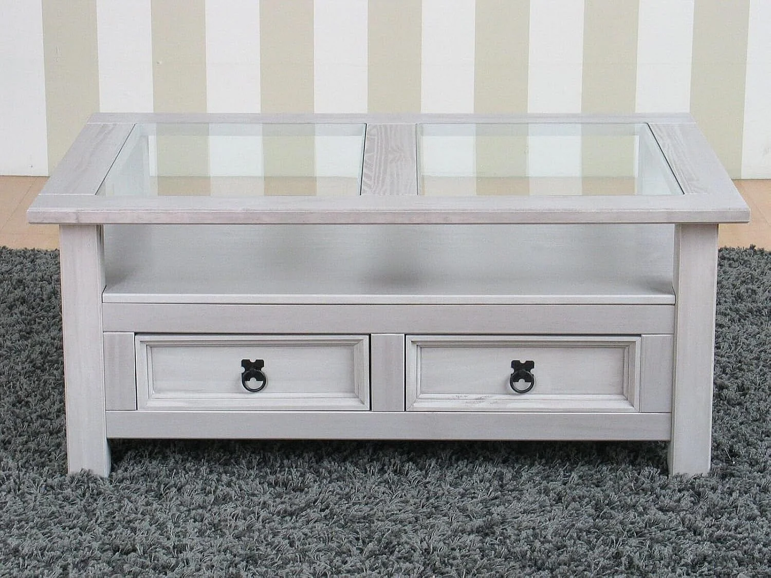 New Mexico Table basse avec 2 tiroirs, en gris.