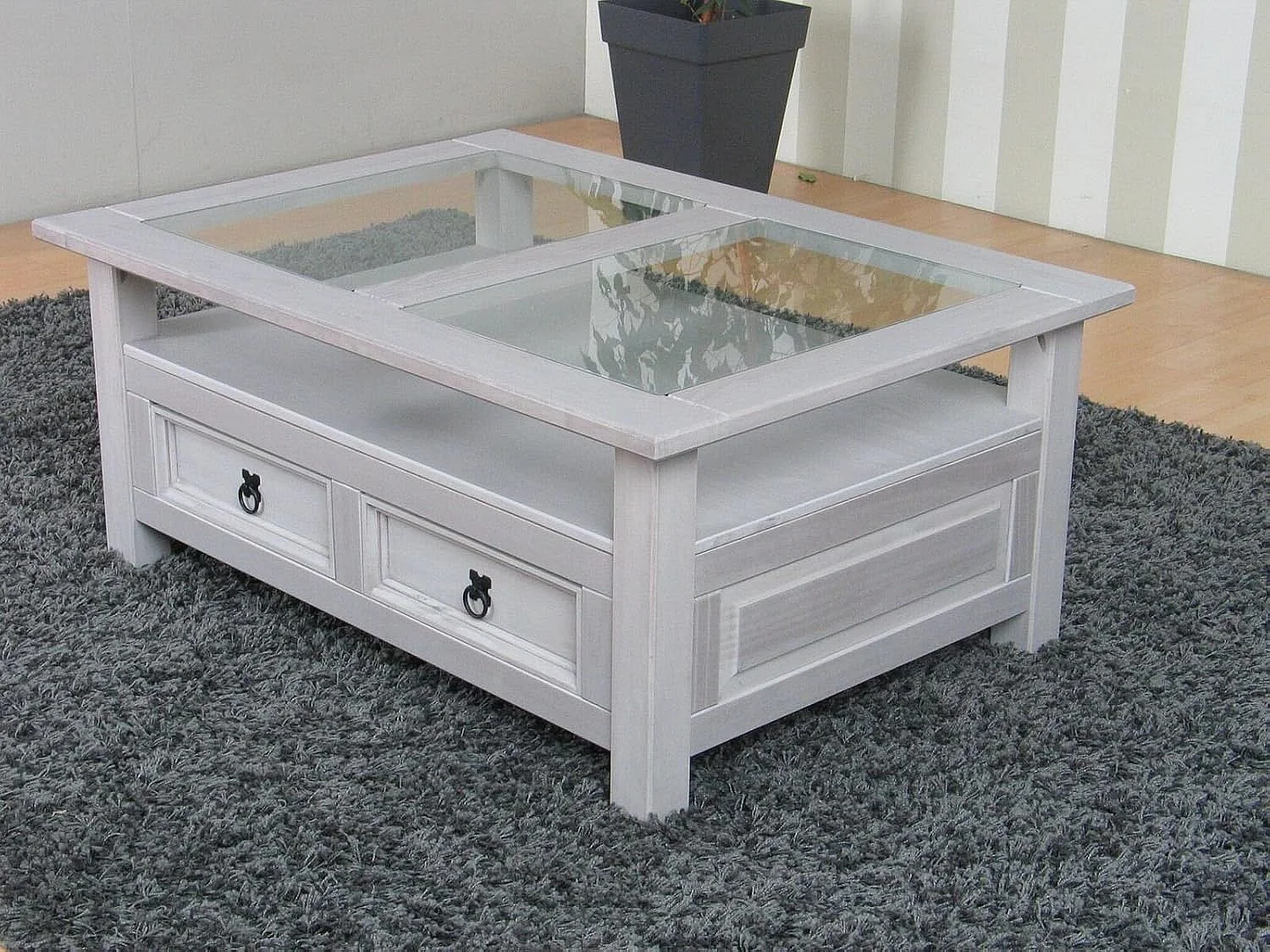 New Mexico Table basse avec 2 tiroirs, en gris.