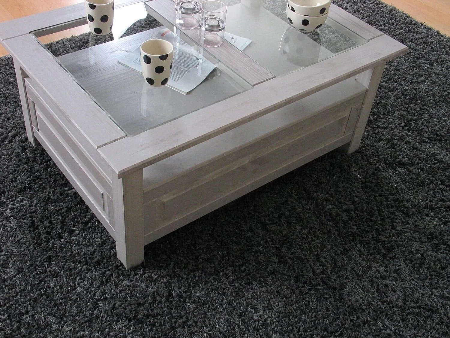 New Mexico Table basse avec 2 tiroirs, en gris.