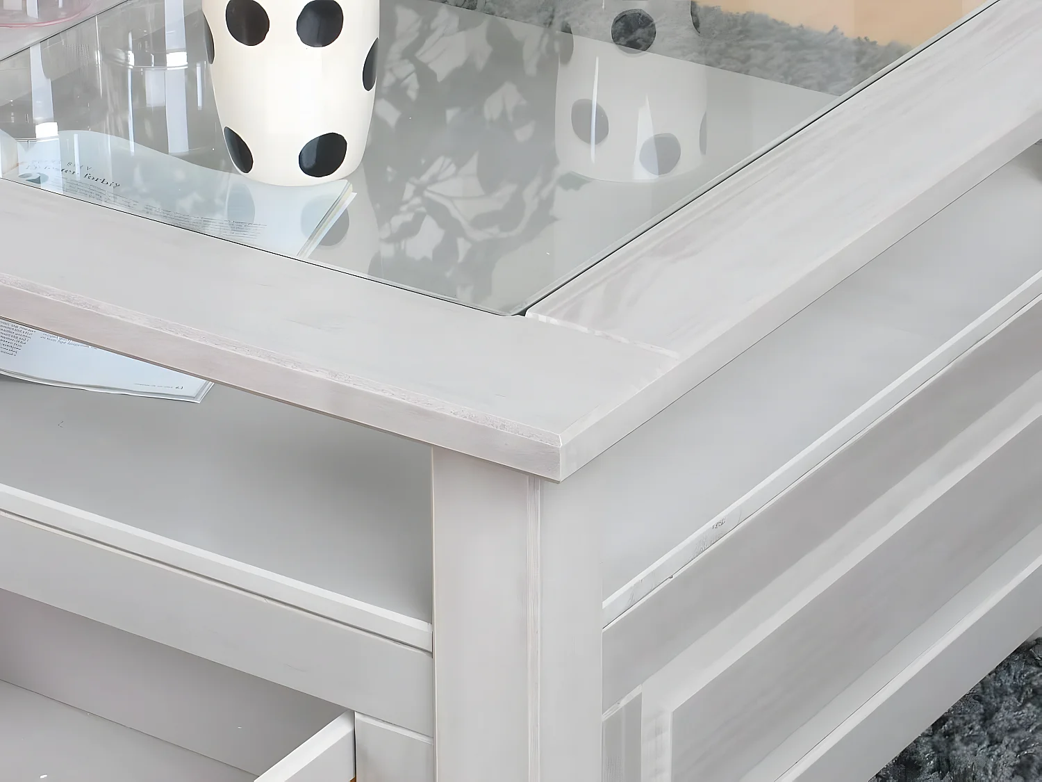 New Mexico Table basse avec 2 tiroirs, en gris.