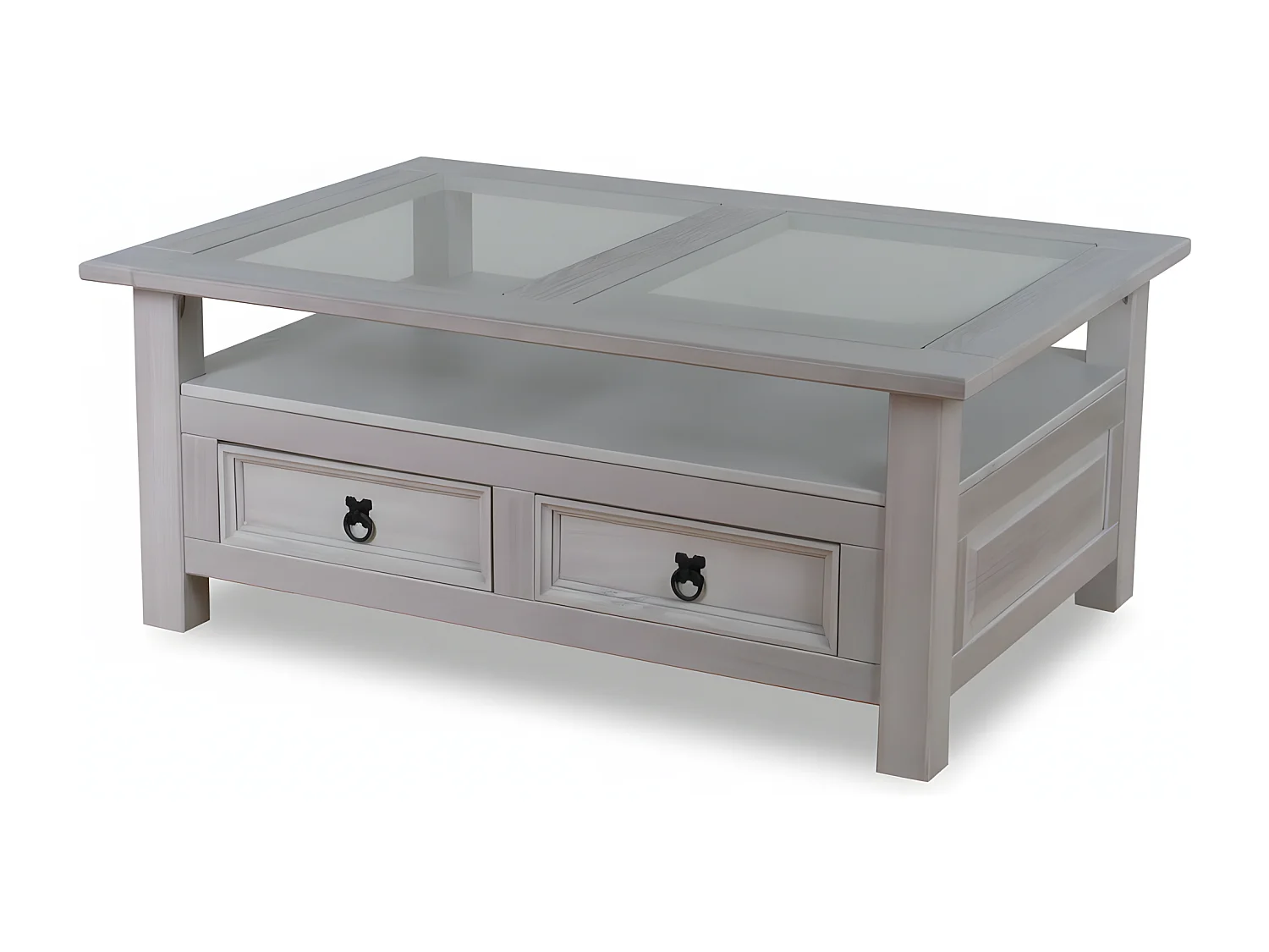 New Mexico Table basse avec 2 tiroirs, en gris.