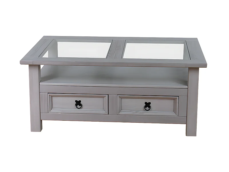 New Mexico Table basse avec 2 tiroirs, en gris.