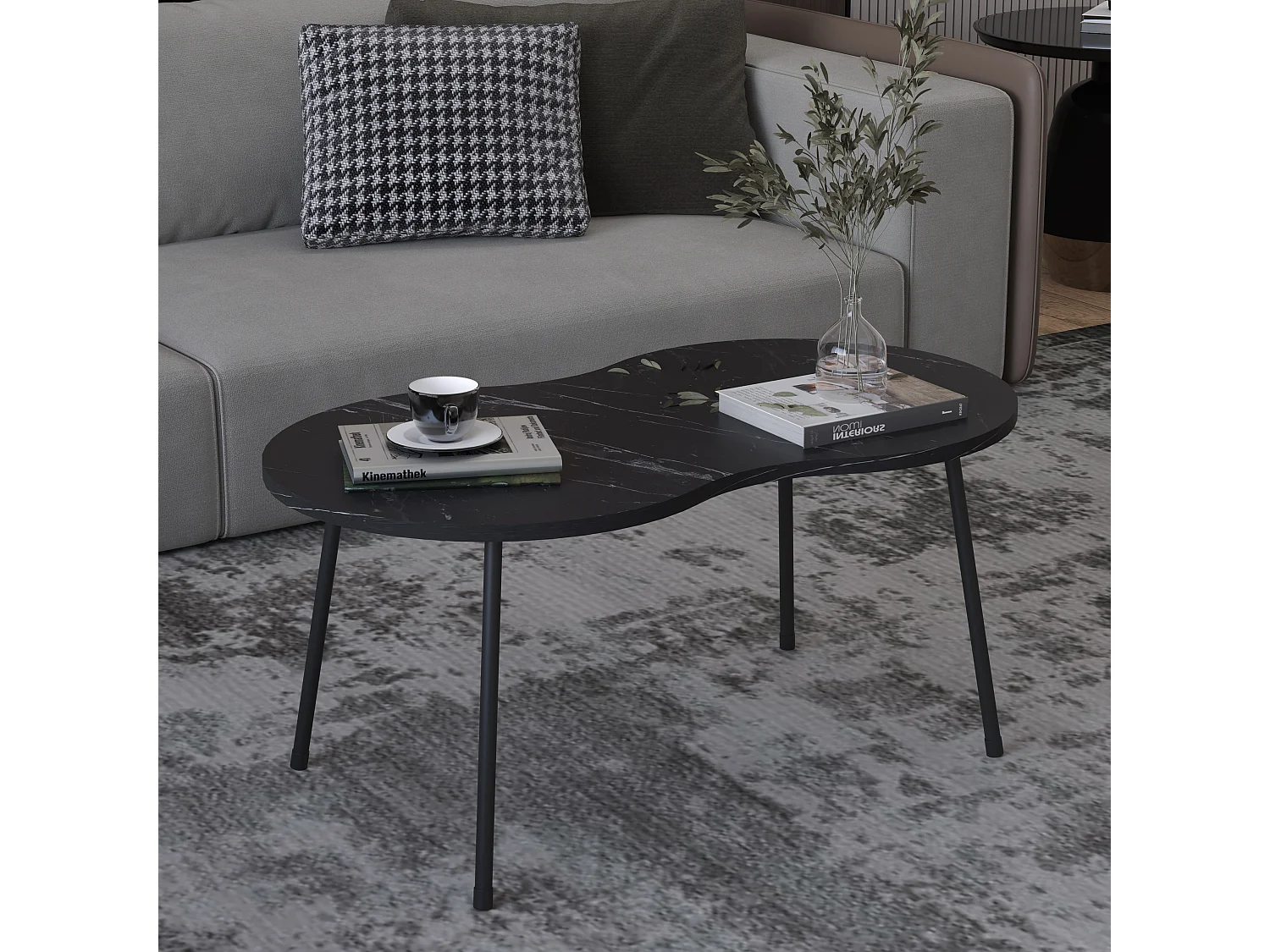 Drewniany Sofabed Coffee Table Marble Mirola