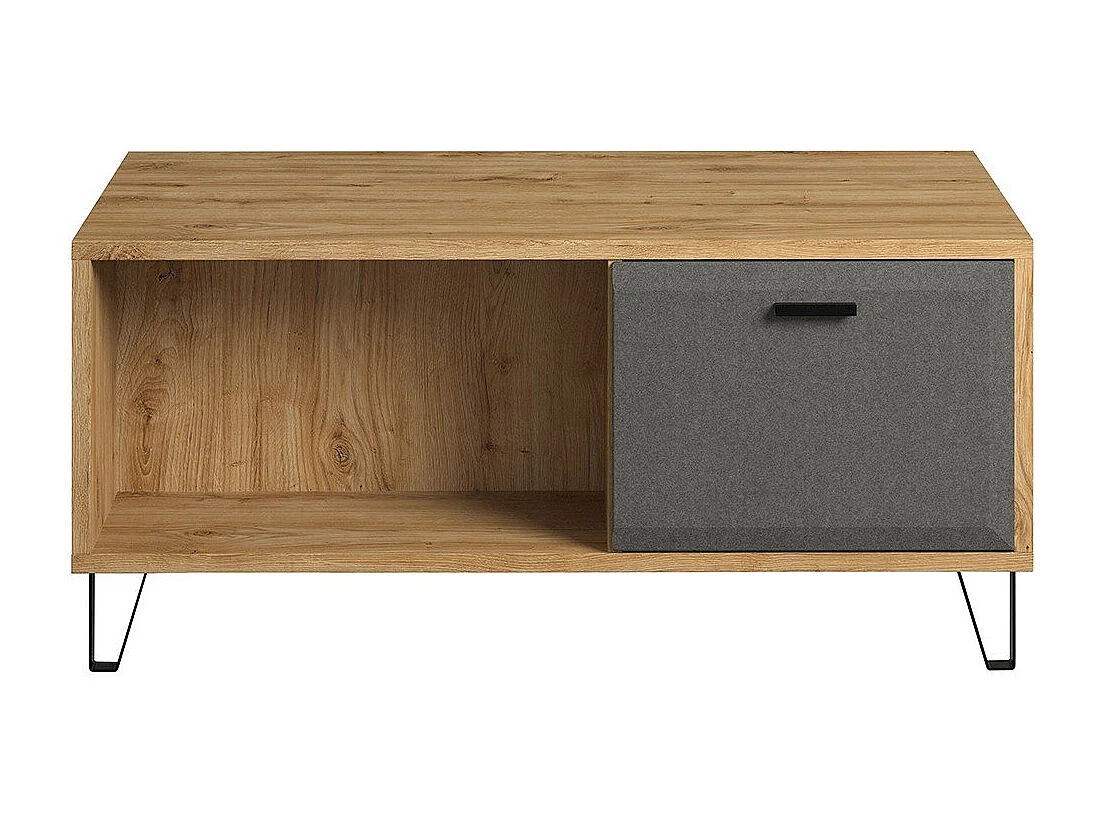 Kledingkast 1 deur Navarra eiken en donkergrijs vilt Florence 60 cm