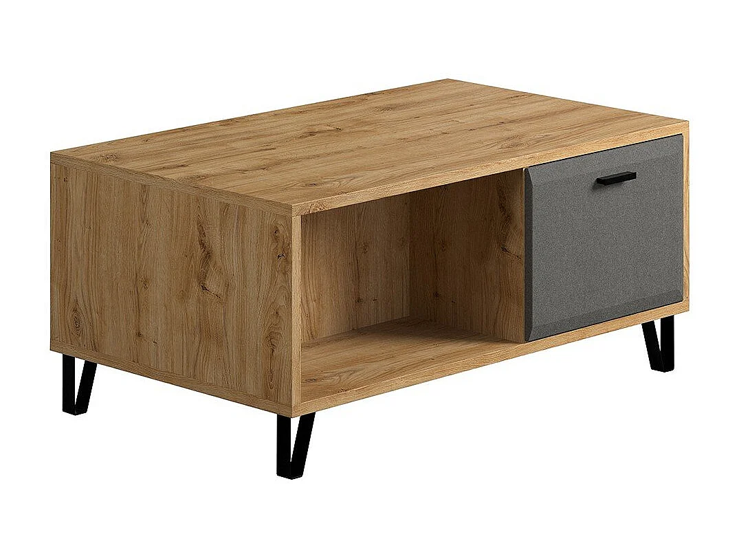 Kledingkast 1 deur Navarra eiken en donkergrijs vilt Florence 60 cm