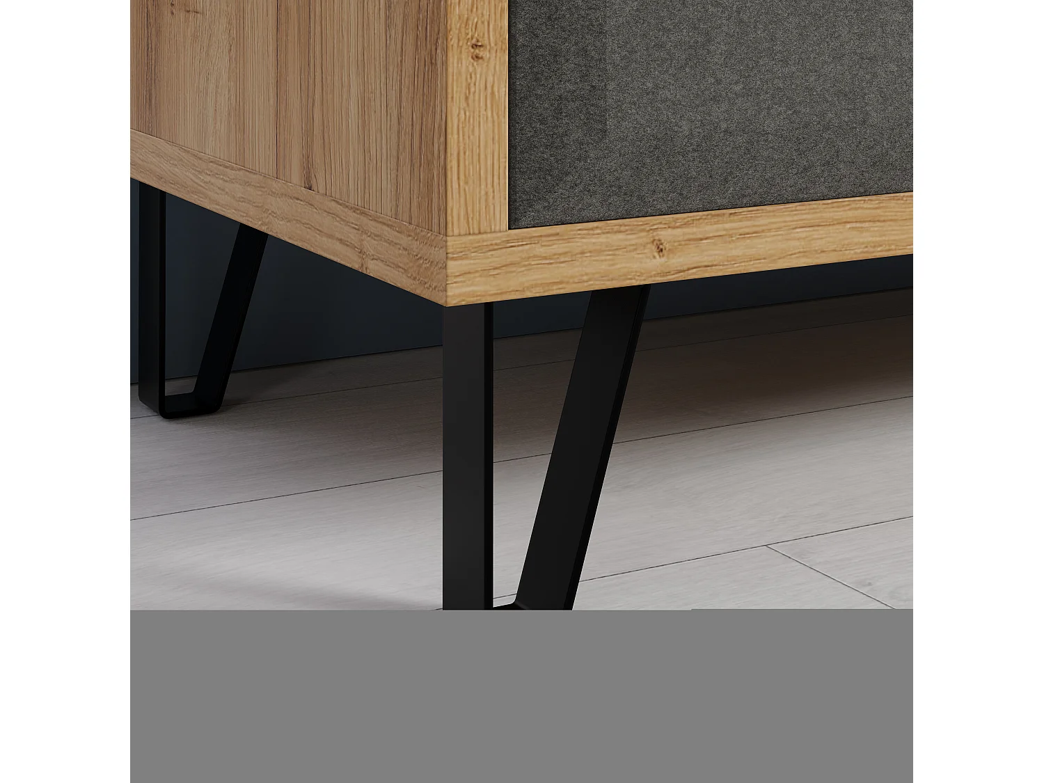 Kledingkast 1 deur Navarra eiken en donkergrijs vilt Florence 60 cm