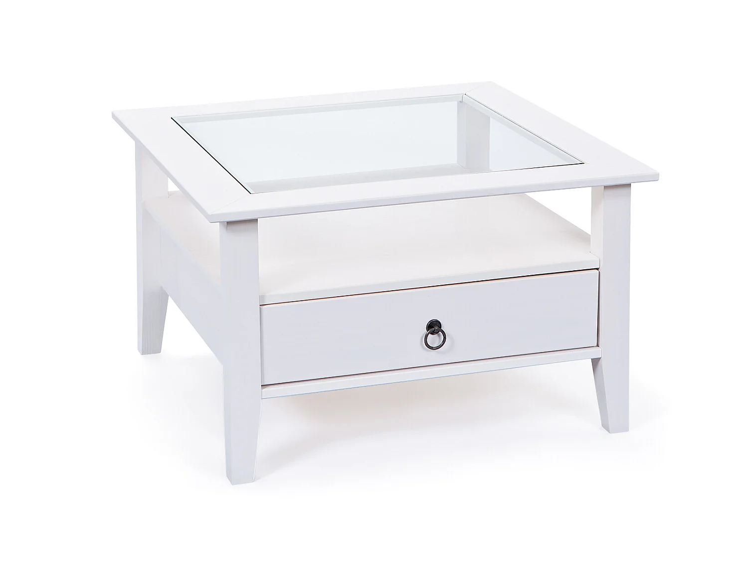Pall Table basse à 1 tiroir, 1 tablette, blanc.